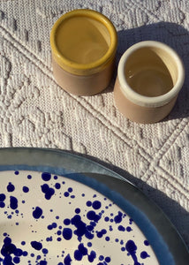 SCHIZZO Blu - Set of 4 Terracotta Dinner Plates