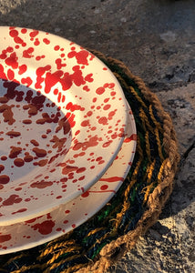 SCHIZZO Rosso - Set of 4 Terracotta Dinner Plates